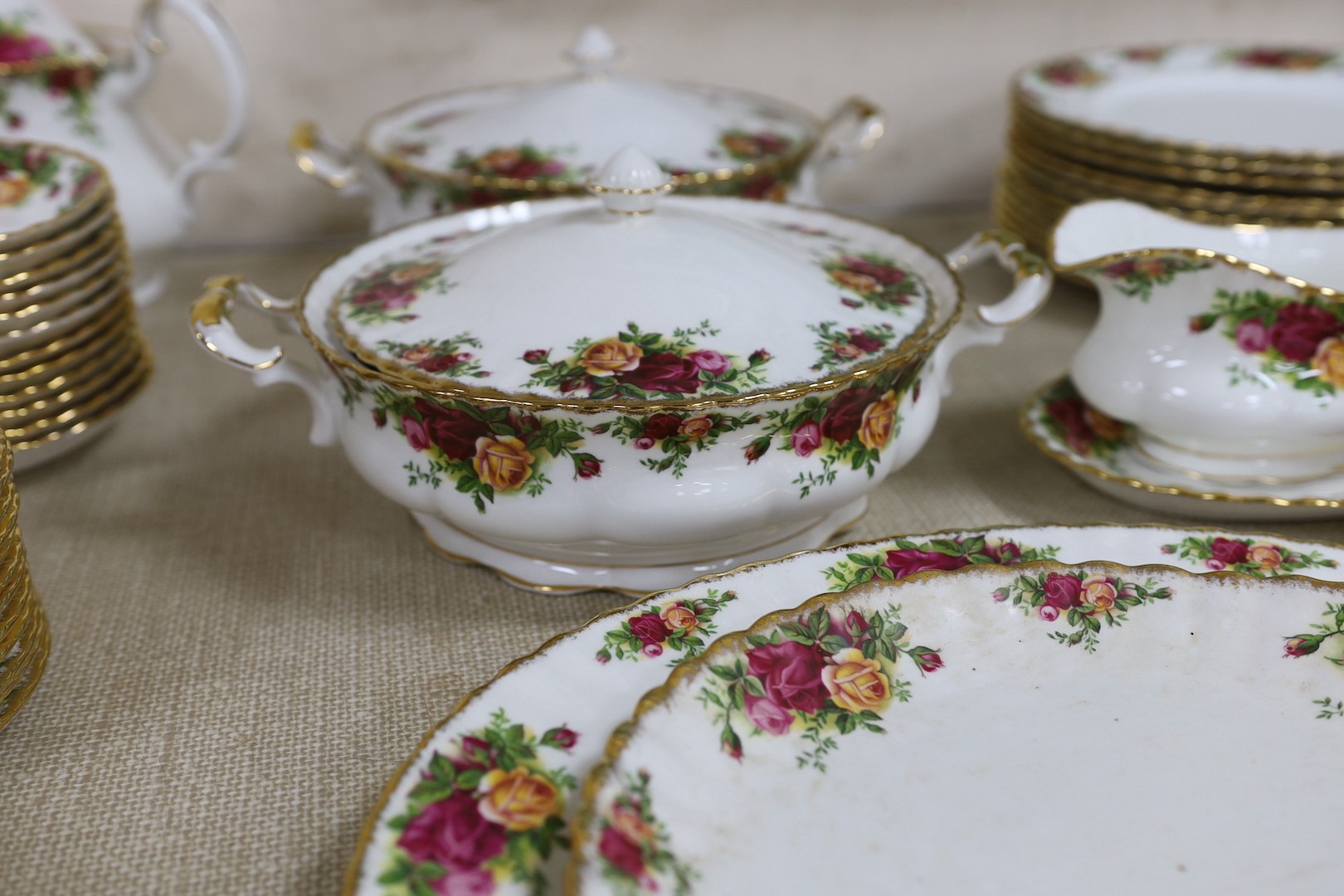 A large quantity of Royal Albert Old Country Rose dinner and tea wares